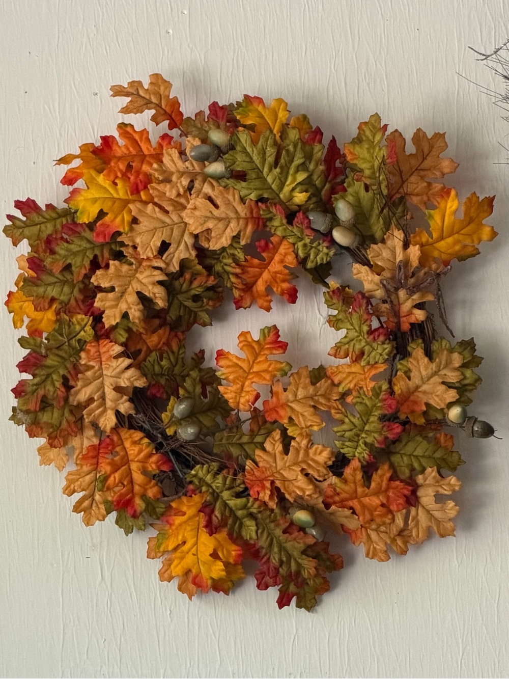 Autumn Oak Leaf Wreath - Fall Decorative Door Accent